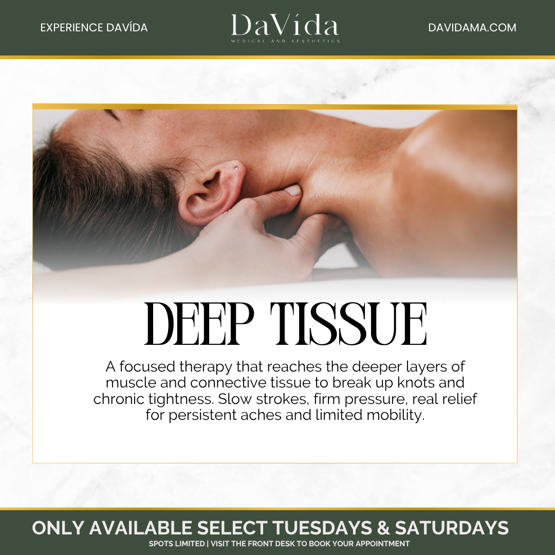 New At DaVida | Massage Services | $85 New Massage Patient Special