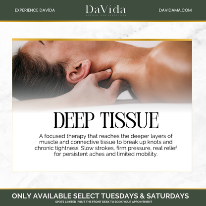 New At DaVida | Massage Services | $85 New Massage Patient Special